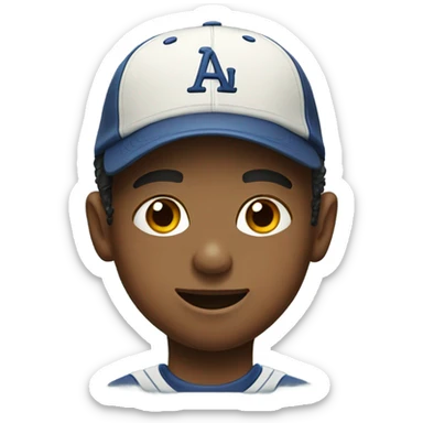 boy in baseball cap portrait sticker