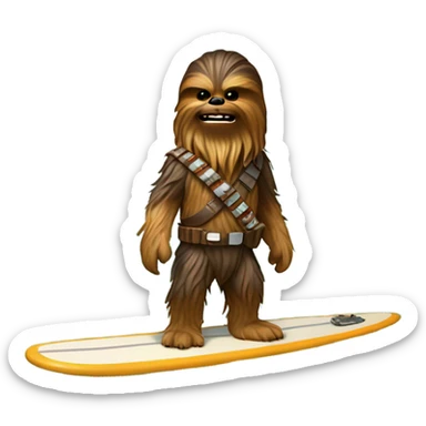 Chewbacca on surfboard sticker