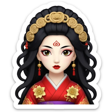 geisha with medusa head  sticker
