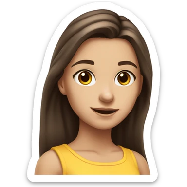 Caucasian girl with brown hair 16 year old Caucasian girl with dark brown hair and dark brown eyes sticker