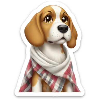 dog with preppy blanket sticker