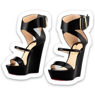 Sandal Platform wedges black louboutin sticker