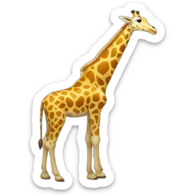 Girafe sur la lune sticker