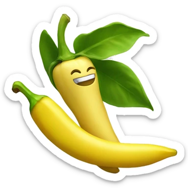 pepper with a banana in the mou sticker