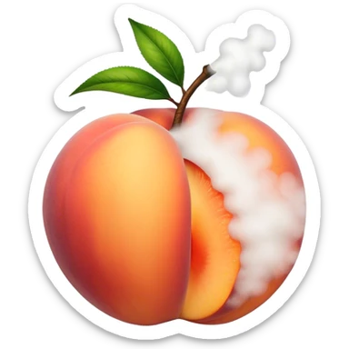 Steam coming off a peach sticker