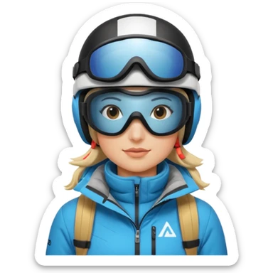 Female Alpine skiing half body sticker