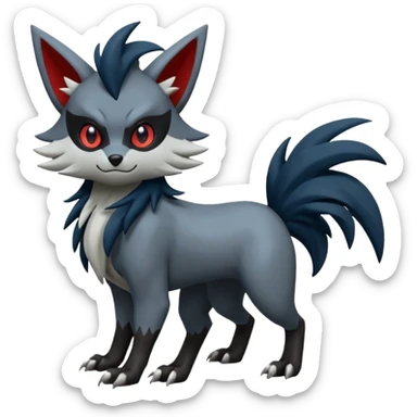 Mightyena-Zorua-Silvally-Fakémon-hybrid-creature (full body)  sticker