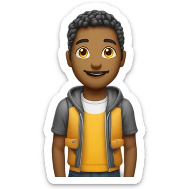 criar um inseto abelha futurista saindo para a escola e sorrindo sticker