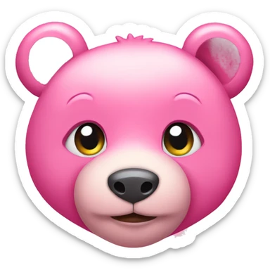 Pink bear with heart sticker