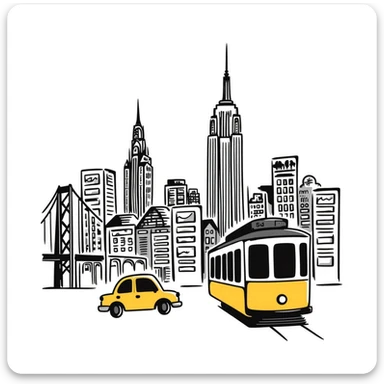 city landscape of San Francisco mixed in with new york  sticker