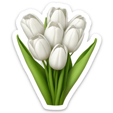 white tulip bouquet  sticker