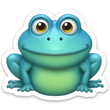 The blue frog who's always been calm. sticker