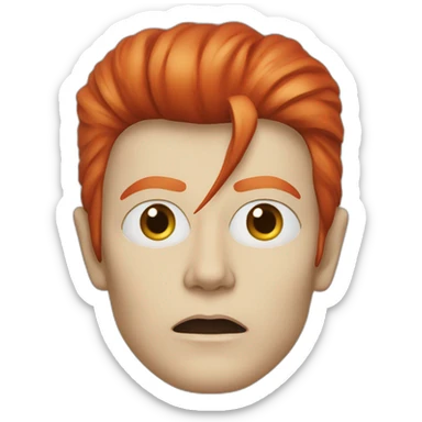 david bowie éclair rouge et bleur sur le visage sticker