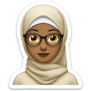 Hijabi girl wearing glasses sticker