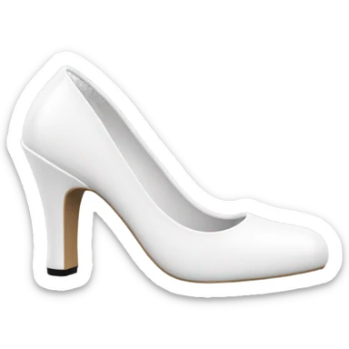 white latex mid heel shoe frontal view sticker