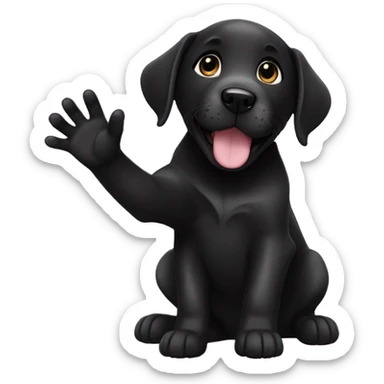 black labrador puppy high five sticker