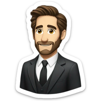 jake gyllenhaal cartoon wearing suit sticker