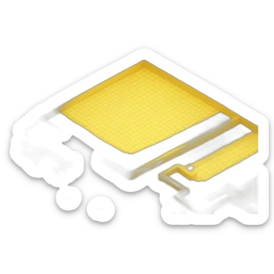 isometric square floor layout yellow lines only sticker