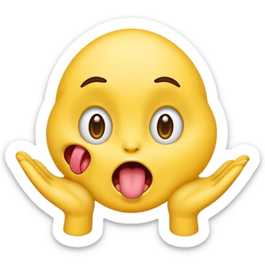 emoji with tongue out wide eyes drooling and hands opening out sticker