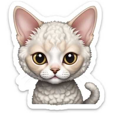 Black and white Devon Rex sticker