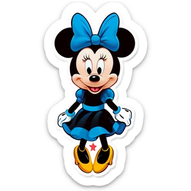 Minnie Mouse in black dress sticker