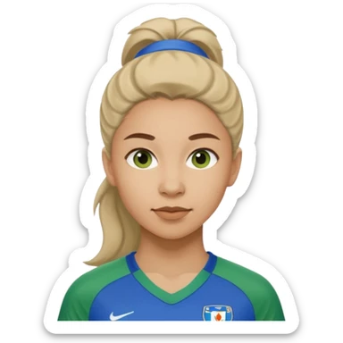 womansoccer player blue green jersey sticker