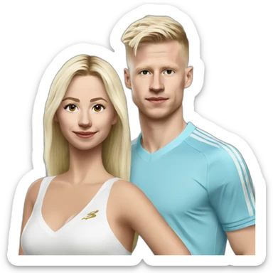 Zinchenko-with-wife-in-arsenal-form sticker