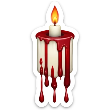 candle with blood drips dark red sticker