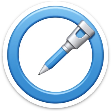 Circulo azul con una flechita adentro de color blanco sticker