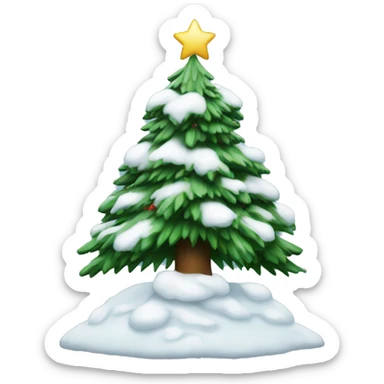 Snow on Christmas tree sticker