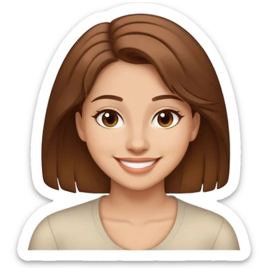 me female 26 brown hair, happy and at ease sticker