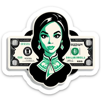 dollar bill that says “layla hush” sticker