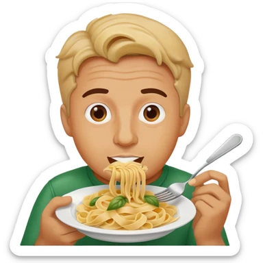 italian man with pasta  sticker
