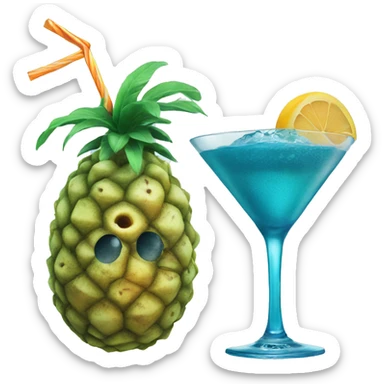 blue lagoon cocktail sticker
