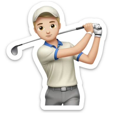 male golfer upper body swinging a club sticker