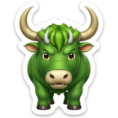 Big green bull sticker
