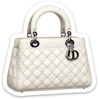 White Dior purse sticker
