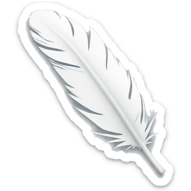 white low poly feather sticker