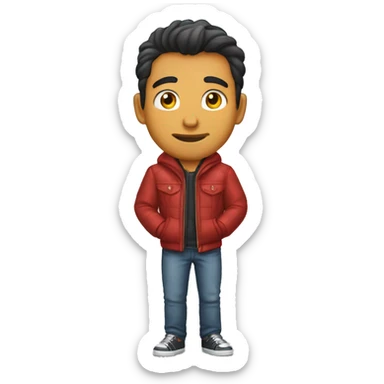 Crea un chico al lado de un Ferrari  sticker