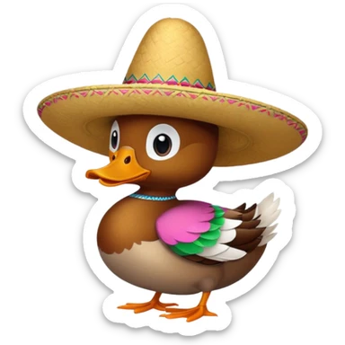Duck wearing ahora sticker