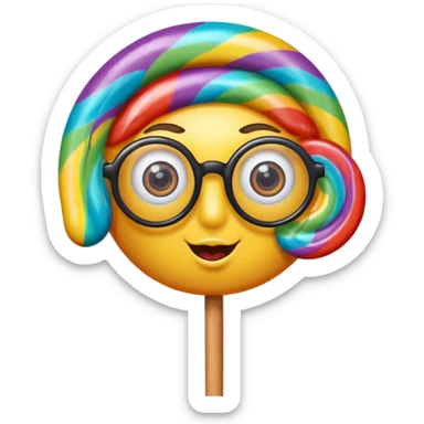 lollipop with eyes and glassess sticker