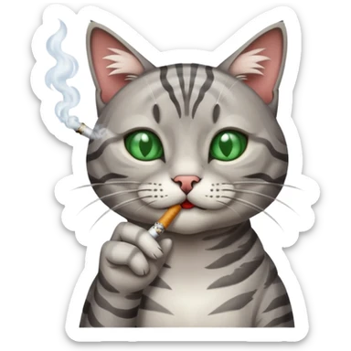 cat smoking weed sticker