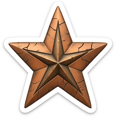 Concept: A single, bronze-colored military star (like a Bronze Star or a general's star) that is slightly faded or has a "crack" graphic running through it.

Color: Faded bronze or dark gold. sticker