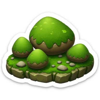 A patch of bright moss covering smooth forest stones. sticker