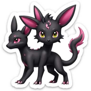 Shiny Dark Edgy Gothic Gloomy Futuristic Salandit-Umbreon-Shaymin-Delcatty-Hybrid (Full body) sticker