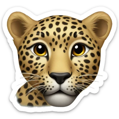 leopard with the kiss emoji sticker