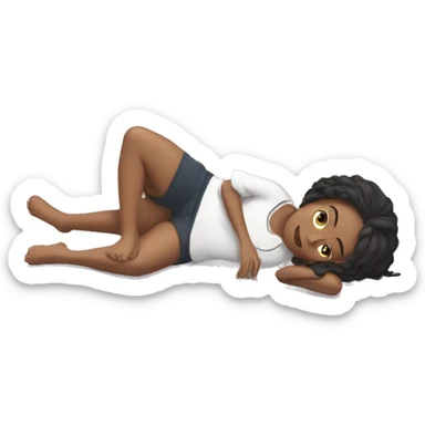 À girl laying on the ground sticker