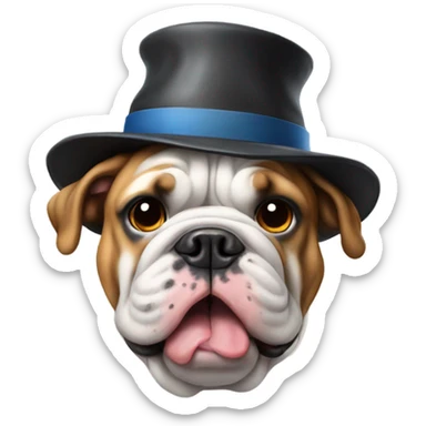 English bulldog with a hat on sticker