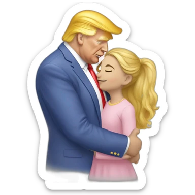 trump kissing his daughter, positivity, inclusiveness sticker