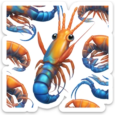 pistol shrimp super hero sticker